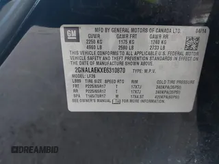 2014 Chevrolet Equinox LS with VIN 2GNALAEKXE6310870, listed as a IAAI auction lot 42030381 with 169,990 mi miles. Bid and sale history available at carsss.com. Image 9.