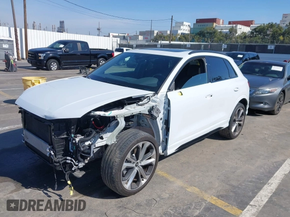 2021 Audi Q3 S line Premium Plus with VIN WA1EECF31M1063905, listed as a IAAI auction lot 41588919 with 31,739 mi miles and . Bid and sale history available at DreamBid. Image 16.