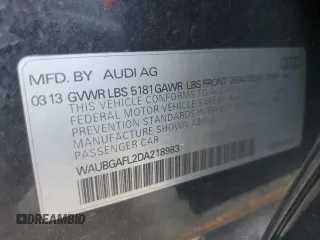 2013 Audi S4 Premium Plus with VIN WAUBGAFL2DA218983, listed as a Copart auction lot 63500134 with 138,110 mi miles and Clean Title. Bid and sale history available at carsss.com. Image 14.