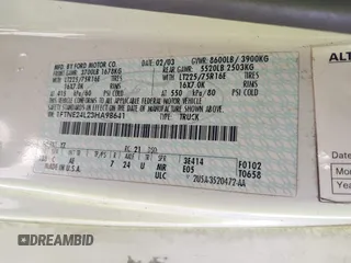 2003 Ford Econoline Cargo с VIN 1FTNE24L23HA98641, выставлен на аукционе IAAI как лот 41285948 с пробегом 257 510 миль миль и . История ставок и продаж доступна на DreamBid. Изображение 9.