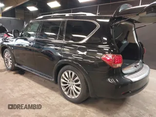2017 Infiniti QX80 with VIN JN8AZ2NE1H9160930, listed as a IAAI auction lot 42080203 with 92,222 mi miles. Bid and sale history available at carsss.com. Image 3.