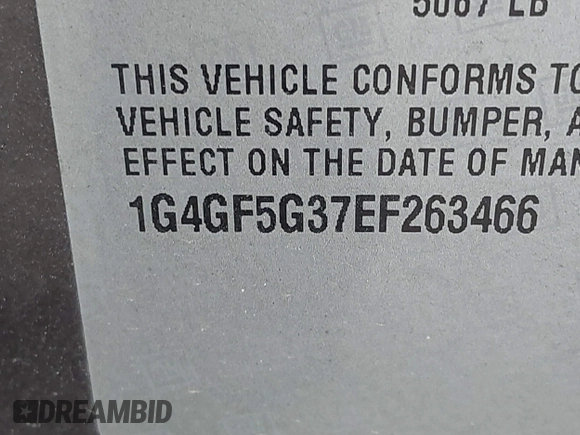 2014 Buick LaCrosse Premium II with VIN 1G4GF5G37EF263466, listed as a IAAI auction lot 41409329 with 64,678 mi miles. Bid and sale history available at carsss.com. Image 9.