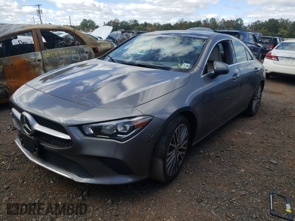 2020 Mercedes-Benz CLA with VIN W1K5J4HB0LN088819, listed as a Copart auction lot 58633461 with 58,595 mi miles. Bid and sale history available at carsss.com. Image 2.