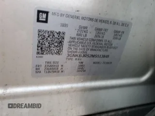 2021 Chevrolet Blazer LT с VIN 3GNKBJRS2MS513849, выставлен на аукционе Copart как лот 58221255 с пробегом 103 763 миль миль и Списание • Salvage title. История ставок и продаж доступна на DreamBid. Изображение 13.