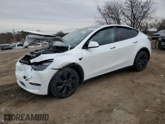 2025 Tesla Model Y Long Range with VIN 7SAYGDED1SF248427, listed as a Copart auction lot 43988825 with 1,891 mi miles and Salvage Title. Bid and sale history available at DreamBid. Image 1.