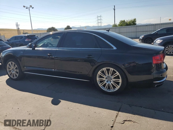 2013 Audi A8 L 6.3L with VIN WAUR4AFD1DN020503, listed as a Copart auction lot 69654204 with 189,999 mi miles and Salvage Title. Bid and sale history available at carsss.com. Image 2.