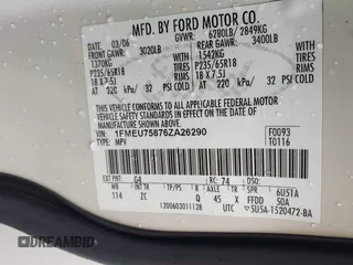 2006 Ford Explorer Limited z VIN 1FMEU75876ZA26290, wystawiony jako IAAI lot #42569979 z przebiegiem 181 370 mil mil oraz . Historia ofert i sprzedaży dostępna na DreamBid. Obrazek 9.