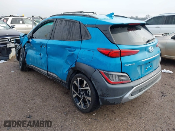 2023 Hyundai Kona Limited with VIN KM8K53A30PU981322, listed as a IAAI auction lot 41051511 with 41,003 mi miles. Bid and sale history available at carsss.com. Image 3.