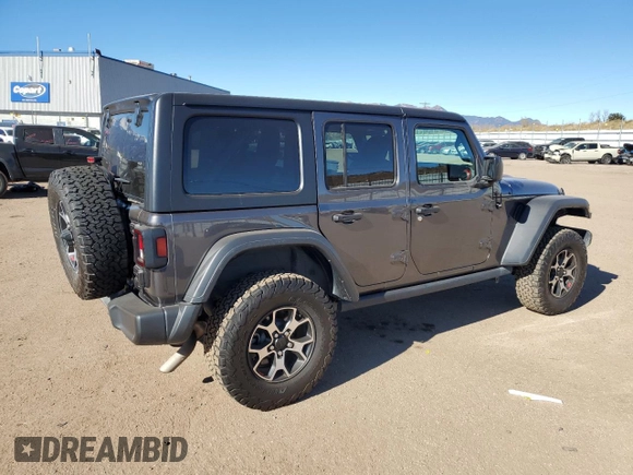 2023 Jeep Wrangler Rubicon with VIN 1C4HJXFN6PW509741, listed as a Copart auction lot 81324394 with 21,755 mi miles and Salvage title. Bid and sale history available at DreamBid. Image 3.