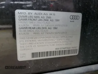 2016 Audi Q5 Premium Plus с VIN WA1D7AFP3GA130327, выставлен на аукционе Copart как лот 57297705 с пробегом 116 732 миль миль и Списание • Salvage title. История ставок и продаж доступна на DreamBid. Изображение 14.