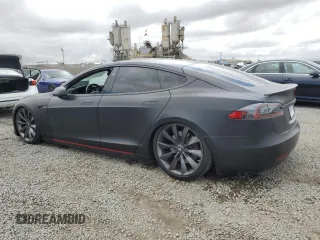 2017 Tesla Model S 100D with VIN 5YJSA1E22HF192735, listed as a Copart auction lot 54875055 with 100,537 mi miles and Salvage Title. Bid and sale history available at carsss.com. Image 2.
