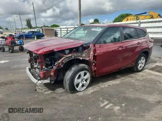 2023 Toyota Highlander L with VIN 5TDKDRAH8PS024804, listed as a Copart auction lot 60205295 with 19,957 mi miles and Salvage title. Bid and sale history available at DreamBid. Image 1.