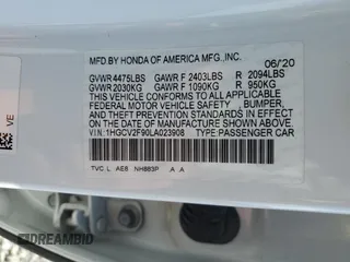 2020 Honda Accord Touring с VIN 1HGCV2F90LA023908, выставлен на аукционе Copart как лот 51314895 с пробегом 65 076 миль миль и Списание • Salvage title. История ставок и продаж доступна на DreamBid. Изображение 12.