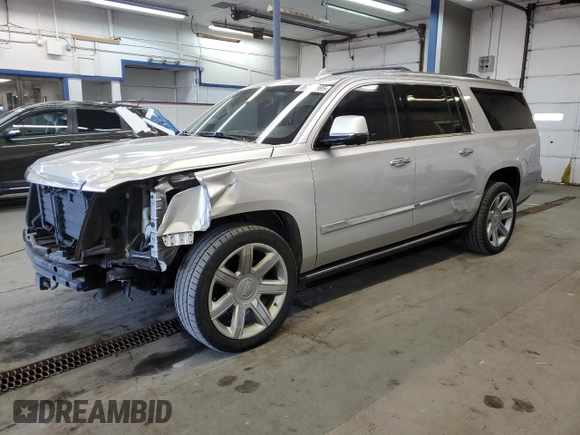 2017 Cadillac Escalade ESV Premium Luxury z VIN 1GYS4JKJ6HR222990, wystawiony jako Copart lot #89366985 z przebiegiem 121 934 mil mil oraz Szkoda całkowita • Salvage title. Historia ofert i sprzedaży dostępna na DreamBid. Obrazek 1.
