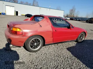 1994 Honda del Sol Si with VIN JHMEH6160RS001380, listed as a Copart auction lot 43080885 with 256,195 mi miles and Salvage Title. Bid and sale history available at carsss.com. Image 3.