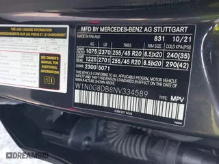 2022 Mercedes-Benz GLC with VIN W1N0G8DB8NV334589, listed as a IAAI auction lot 41521001 with 48,764 mi miles. Bid and sale history available at carsss.com. Image 9.