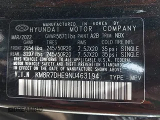 2022 Hyundai Palisade Calligraphy z VIN KM8R7DHE9NU463194, wystawiony jako IAAI lot #42415775 z przebiegiem 54 542 mil mil oraz . Historia ofert i sprzedaży dostępna na DreamBid. Obrazek 9.