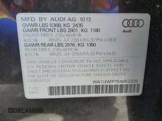 2014 Audi Q5 Premium Plus with VIN WA1LFAFP7EA052338, listed as a Copart auction lot 61602755 with 159,683 mi miles and Clean title. Bid and sale history available at DreamBid. Image 14.