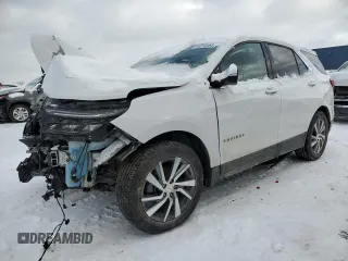 2023 Chevrolet Equinox Premier z VIN 3GNAXNEG4PL183121, wystawiony jako Copart lot #45519165 z przebiegiem 22 300 mil mil oraz Szkoda całkowita • Salvage title. Historia ofert i sprzedaży dostępna na DreamBid. Obrazek 1.