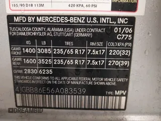 2006 Mercedes-Benz M 350 with VIN 4JGBB86E56A083539, listed as a IAAI auction lot 42172585 with 130,514 mi miles and . Bid and sale history available at DreamBid. Image 9.