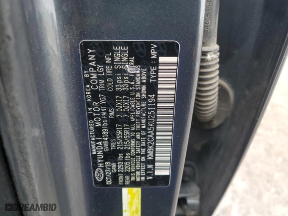 2019 Hyundai Kona SEL with VIN KM8K2CAA5KU251194, listed as a Copart auction lot 41824295 with 0 mi miles and Salvage Title. Bid and sale history available at carsss.com. Image 14.