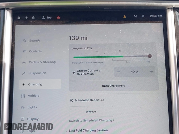 2013 Tesla Model S with VIN 5YJSA1CNXDFP06077, listed as a IAAI auction lot 41958105 with 84,773 mi miles. Bid and sale history available at carsss.com. Image 17.