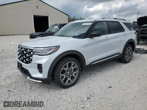 2025 Ford Explorer Platinum with VIN 1FMWK8HC6SGB57457, listed as a Copart auction lot 53721195 with 4,956 mi miles and Salvage title. Bid and sale history available at DreamBid. Image 1.