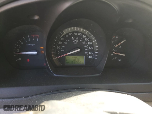2009 Kia Spectra EX with VIN KNAFE222895603636, listed as a Copart auction lot 75327854 with 169,702 mi miles and Salvage Title. Bid and sale history available at carsss.com. Image 9.