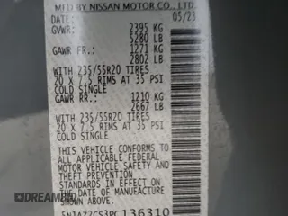 2023 Nissan Murano SL z VIN 5N1AZ2CS3PC136310, wystawiony jako Copart lot #51157325 z przebiegiem 27 084 mil mil oraz Szkoda całkowita • Salvage title. Historia ofert i sprzedaży dostępna na DreamBid. Obrazek 13.