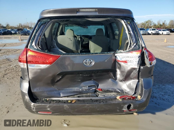 2013 Toyota Sienna L with VIN 5TDZK3DC2DS327428, listed as a Copart auction lot 86815684 with 0 mi miles and Salvage Title. Bid and sale history available at carsss.com. Image 6.