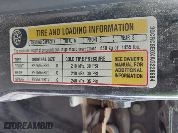 2010 Chevrolet Silverado 1500 LT with VIN 3GCRCSE0XAG228684, listed as a IAAI auction lot 40975818 with 264,129 mi miles and . Bid and sale history available at DreamBid. Image 9.
