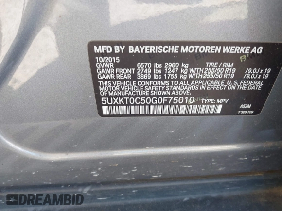 2016 BMW X5 xDrive40e z VIN 5UXKT0C50G0F75010, wystawiony jako IAAI lot #41732410 z przebiegiem 88 671 mil mil oraz . Historia ofert i sprzedaży dostępna na DreamBid. Obrazek 9.