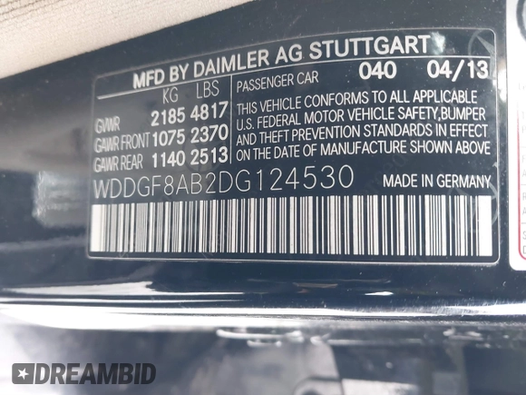 2013 Mercedes-Benz C 300 Sport z VIN WDDGF8AB2DG124530, wystawiony jako IAAI lot #41553508 z przebiegiem 110 654 mil mil oraz . Historia ofert i sprzedaży dostępna na DreamBid. Obrazek 9.