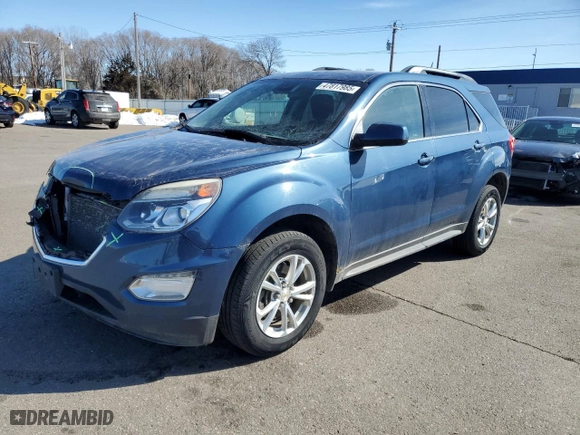 2016 Chevrolet Equinox LT with VIN 2GNFLFEK9G6336432, listed as a Copart auction lot 47817985 with 104,468 mi miles and Salvage Title. Bid and sale history available at carsss.com. Image 1.