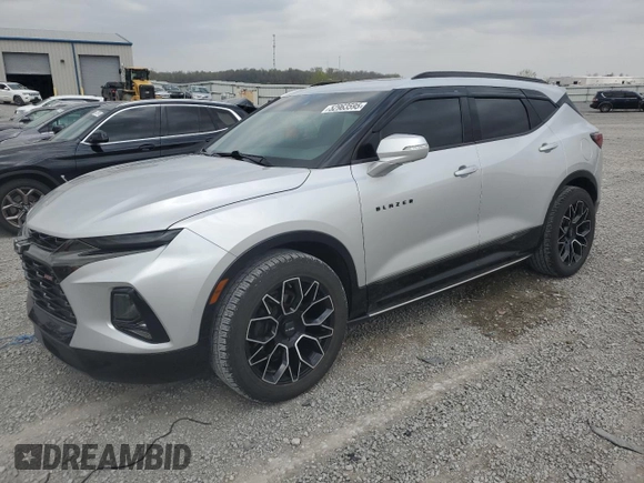 2019 Chevrolet Blazer RS with VIN 3GNKBERS4KS677169, listed as a Copart auction lot 52963595 with 112,059 mi miles and Salvage title. Bid and sale history available at DreamBid. Image 1.
