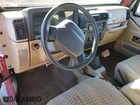 1999 Jeep Wrangler Sport with VIN 1J4FY19S0XP409124, listed as a Copart auction lot 46496615 with 166,834 mi miles and Clean Title. Bid and sale history available at carsss.com. Image 8.