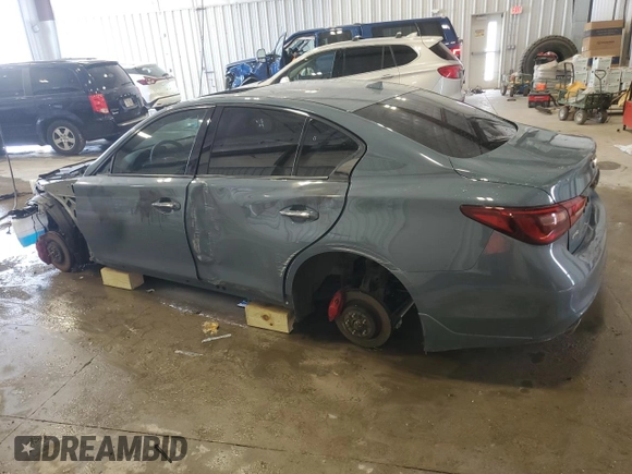2021 Infiniti Q50 Red Sport 400 with VIN JN1FV7DR4MM880053, listed as a Copart auction lot 50121485 with 39,037 mi miles and Non repairable. Bid and sale history available at DreamBid. Image 2.