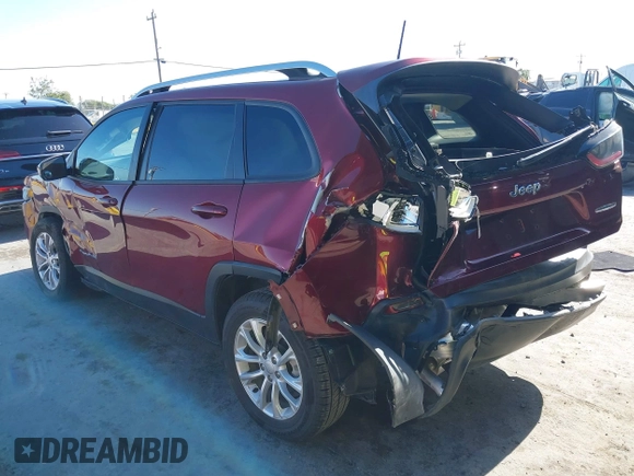 2020 Jeep Cherokee Latitude with VIN 1C4PJLCB4LD648903, listed as a IAAI auction lot 42267209 with 20,133 mi miles and . Bid and sale history available at DreamBid. Image 3.