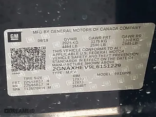 2020 Chevrolet Equinox LS with VIN 2GNAXHEV9L6151229, listed as a IAAI auction lot 41816579 with 94,324 mi miles. Bid and sale history available at carsss.com. Image 9.