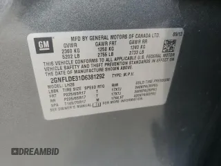 2013 Chevrolet Equinox LT with VIN 2GNFLDE31D6381292, listed as a Copart auction lot 53265285 with 70,936 mi miles and Salvage Title. Bid and sale history available at DreamBid. Image 13.