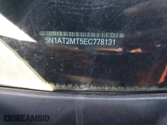 2014 Nissan Rogue SL with VIN 5N1AT2MT5EC778131, listed as a Copart auction lot 52857505 with 168,761 mi miles and Salvage Title. Bid and sale history available at carsss.com. Image 14.