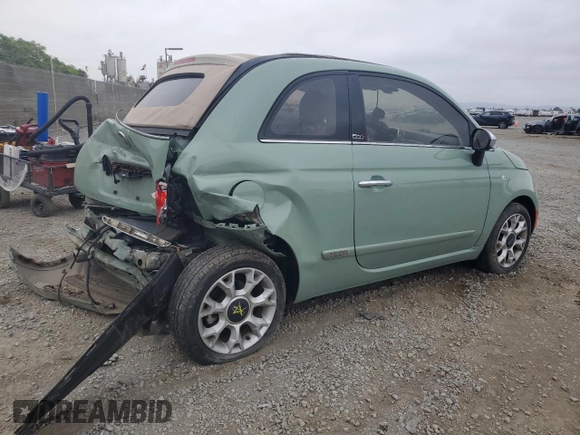 2016 FIAT 500 Lounge z VIN 3C3CFFER4GT143136, wystawiony jako Copart lot #58637325 z przebiegiem 68 761 mil mil oraz Szkoda całkowita • Salvage title. Historia ofert i sprzedaży dostępna na DreamBid. Obrazek 3.