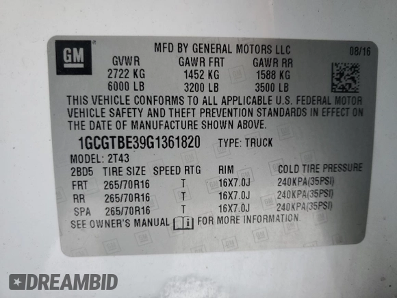 2016 Chevrolet Colorado 4WD WT with VIN 1GCGTBE39G1361820, listed as a Copart auction lot 41472215 with 139,960 mi miles and Salvage Title. Bid and sale history available at carsss.com. Image 12.