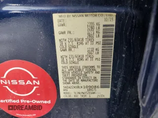 2020 Nissan Murano S with VIN 5N1AZ2AS8LN109086, listed as a Copart auction lot 48361675 with 63,004 mi miles and Salvage Title. Bid and sale history available at DreamBid. Image 14.