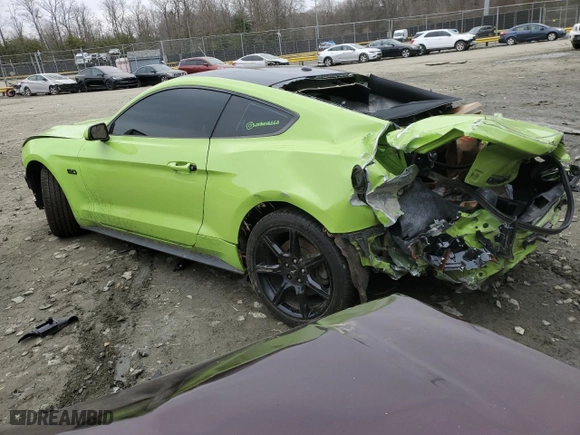 2020 Ford Mustang GT with VIN 1FA6P8CF5L5123763, listed as a Copart auction lot 43841155 with 36,858 mi miles and Salvage Title. Bid and sale history available at carsss.com. Image 2.