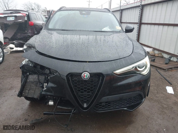 2021 Alfa Romeo Stelvio Ti with VIN ZASPAKBN0M7D02795, listed as a IAAI auction lot 41052309 with 83,584 mi miles. Bid and sale history available at carsss.com. Image 13.