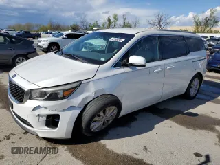 2015 Kia Sedona EX with VIN KNDMC5C14F6050738, listed as a Copart auction lot 52596095 with 142,551 mi miles and Salvage Title. Bid and sale history available at carsss.com. Image 1.