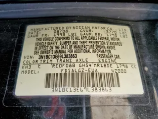 2009 Nissan Versa SL with VIN 3N1BC13E69L383863, listed as a Copart auction lot 59166235 with 138,630 mi miles and Salvage title. Bid and sale history available at DreamBid. Image 13.