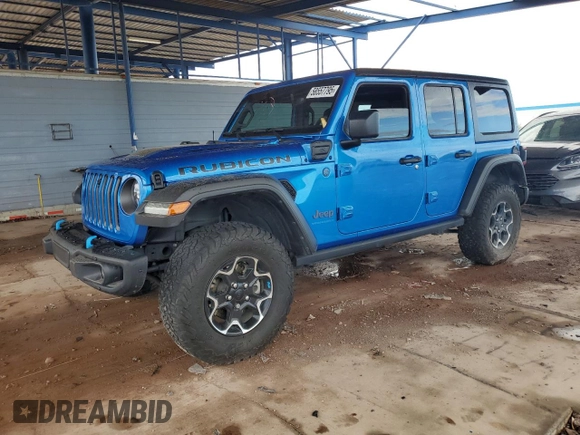 2023 Jeep Wrangler Rubicon with VIN 1C4JJXR69PW581362, listed as a Copart auction lot 58557795 with 34,357 mi miles and Salvage title. Bid and sale history available at DreamBid. Image 1.