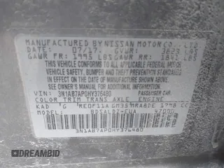 2017 Nissan Sentra SV z VIN 3N1AB7AP0HY376480, wystawiony jako IAAI lot #41936237 z przebiegiem 74 010 mil mil oraz . Historia ofert i sprzedaży dostępna na DreamBid. Obrazek 9.